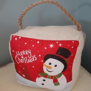 Linen plush Snowman Merry Christmas weighted decor doorstop 🎁